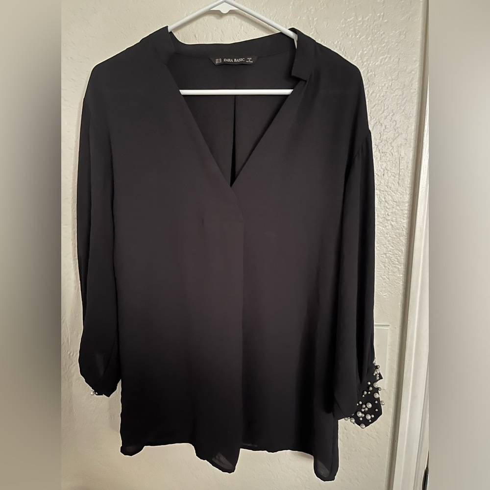 Zara Basic Black Blouse